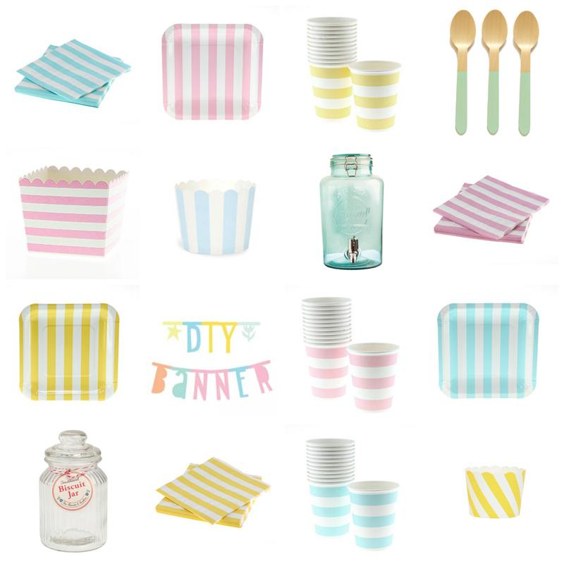 productos fiesta infantil colores pastel