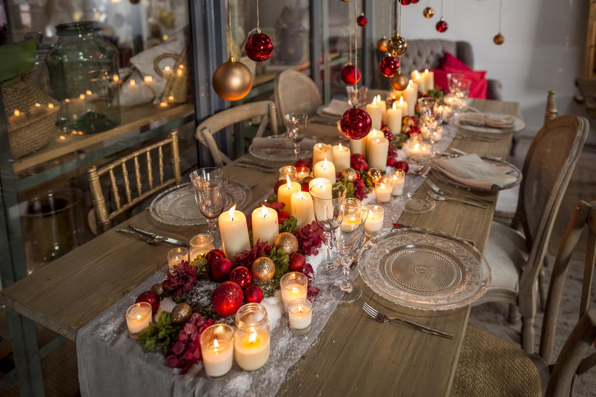 decoración navidad mesas