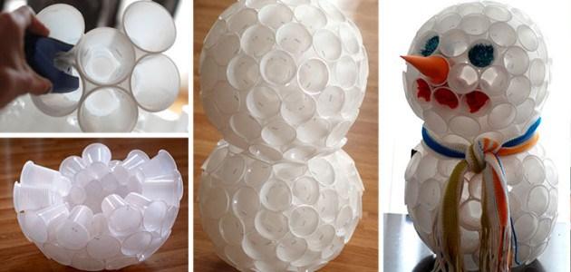 Resultado de imagen de MUÑECO DE NIEVE VASOS PLASTICO PINTEREST