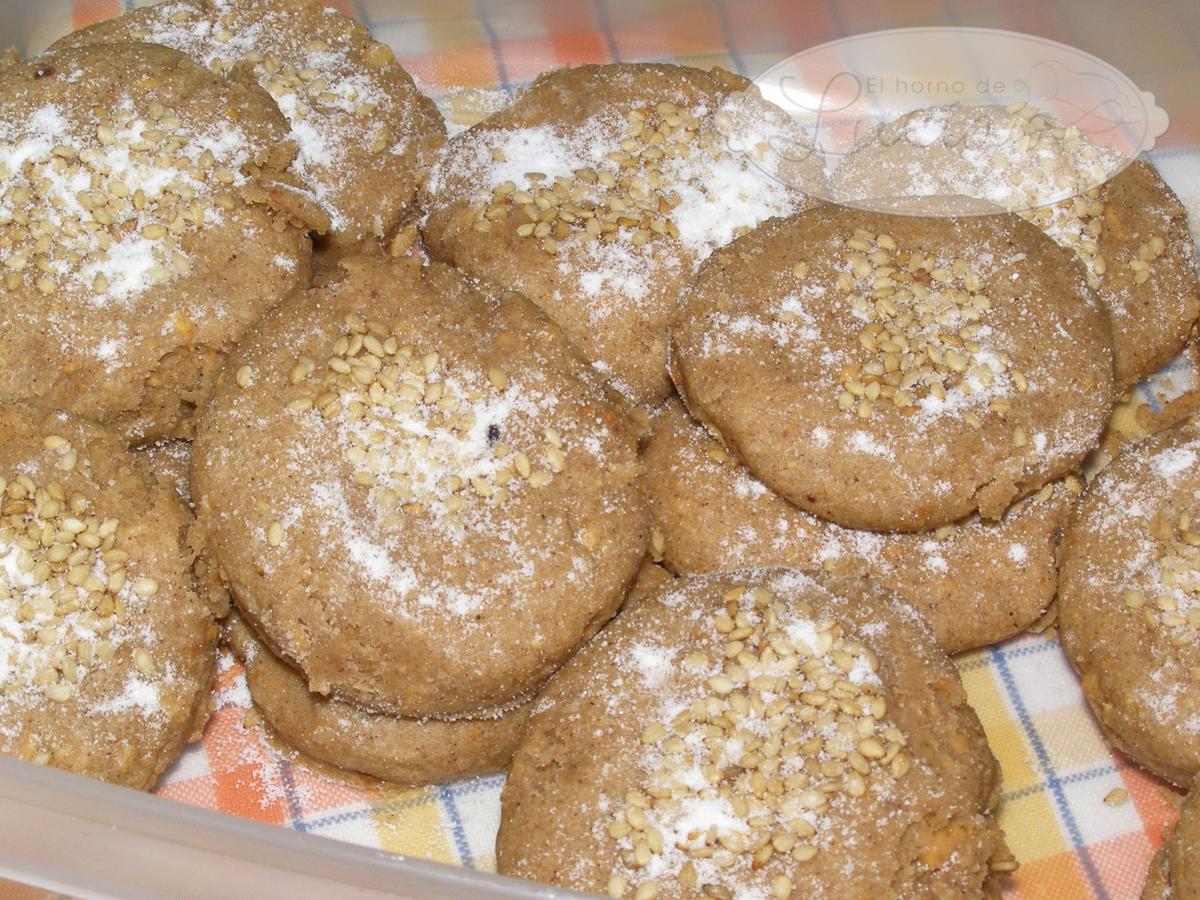 Polvorones de canela y ajonjolí con aceite de oliva