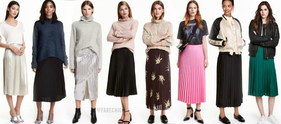 falda plisada de h&m