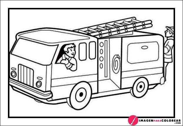Camion Bomberos Para Colorear