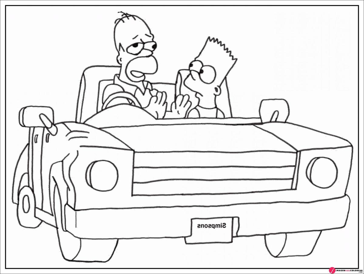 Coche De Los Simpsons Para Colorear