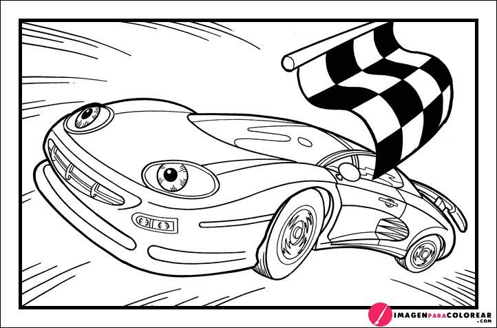 Coche Carreras Para Colorear