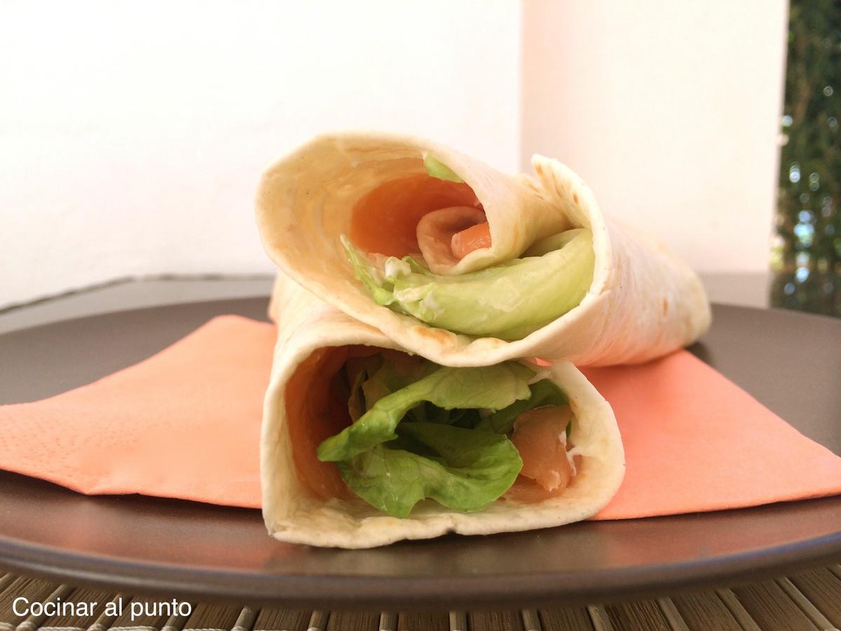 Burrito de salmón y queso exprés