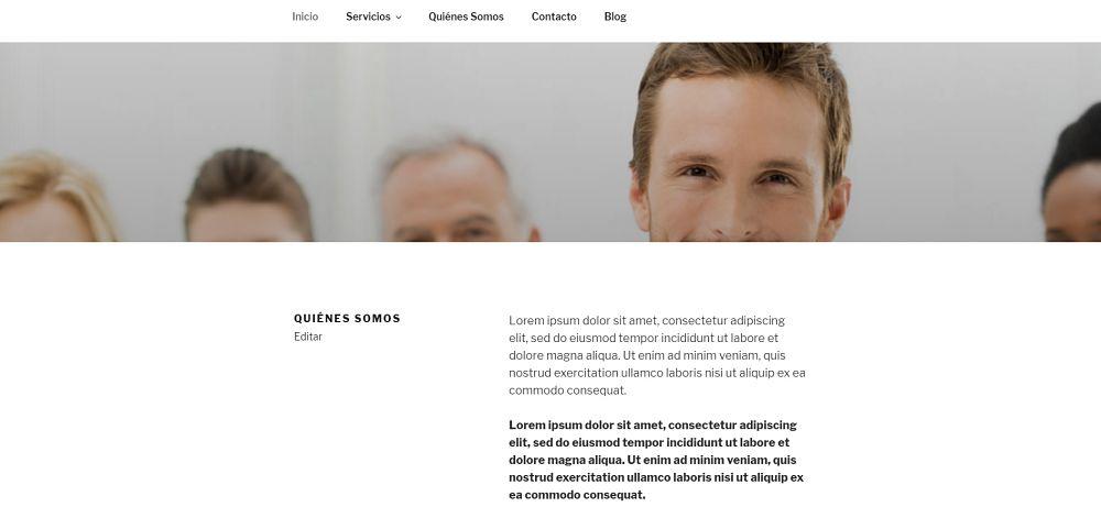 twenty seventeen tema por defecto de WordPress