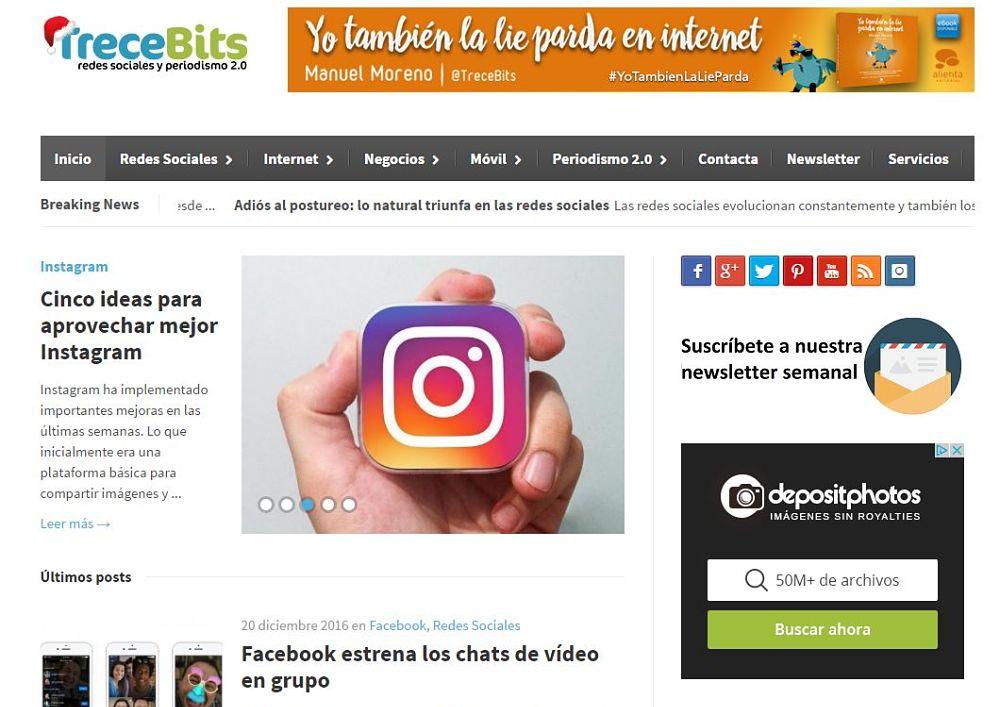 Blogs conocidos que usan todavía el blog como portada o página de inicio - Trece Bits