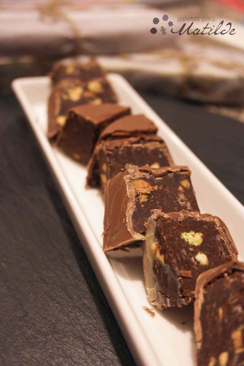 Turrón de trufa y pistacho