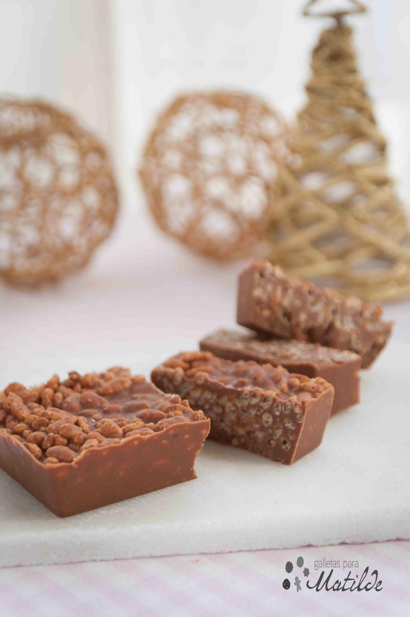 Turrón de chocolate con arroz inflado