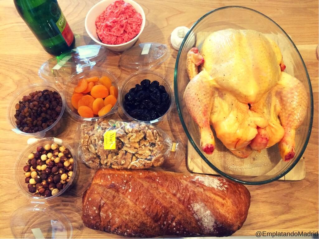 Los ingredientes para nuestro capón de navidad