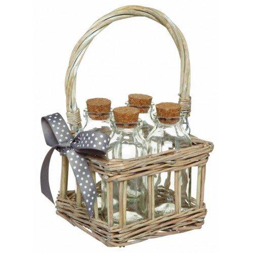 Cesta De Mimbre Con Botellitas Kitchen Craft