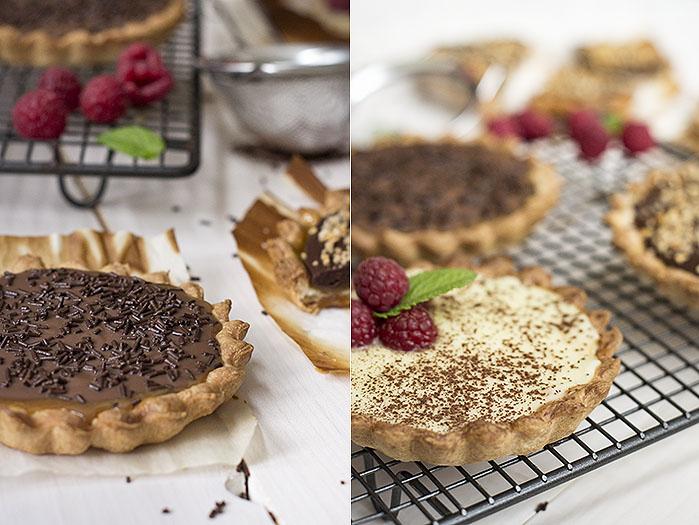 tartaletas de chocolate y caramelo salado