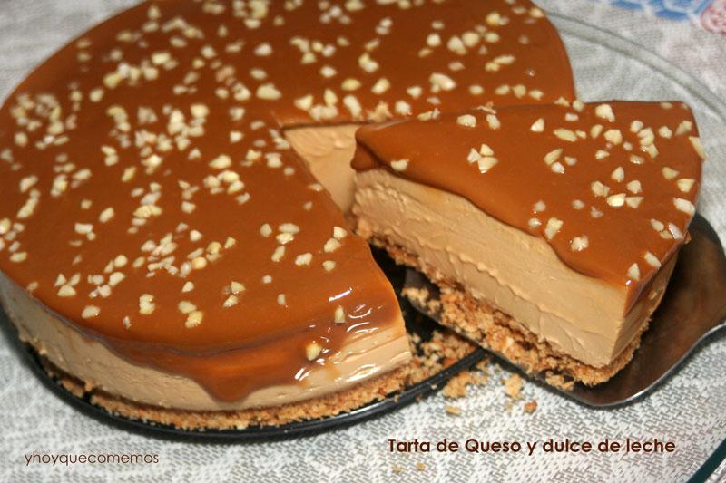 tarta de queso y dulce de leche