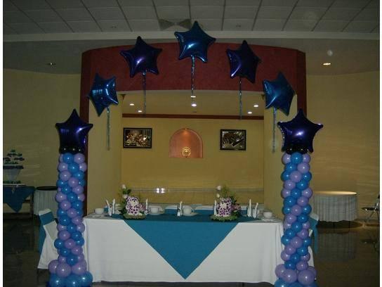 decoracion con globos metalicos para bautizo1