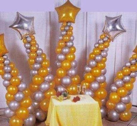decoracion con globos metalicos para bautizo4