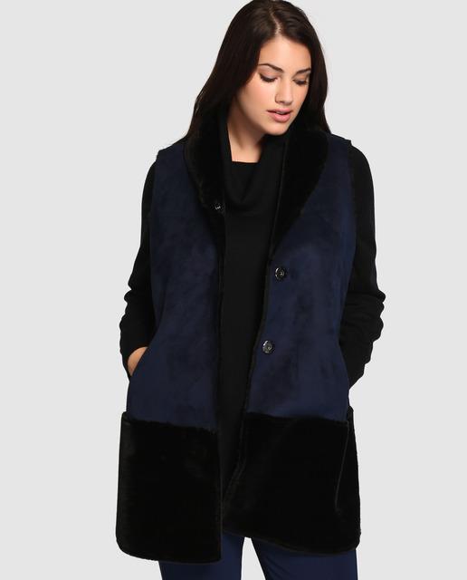 Abrigos de pelo bicolores talla grande