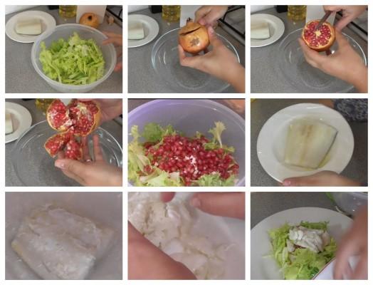 ensalada-de-escarola-granada-y-bacalao-elaboracion