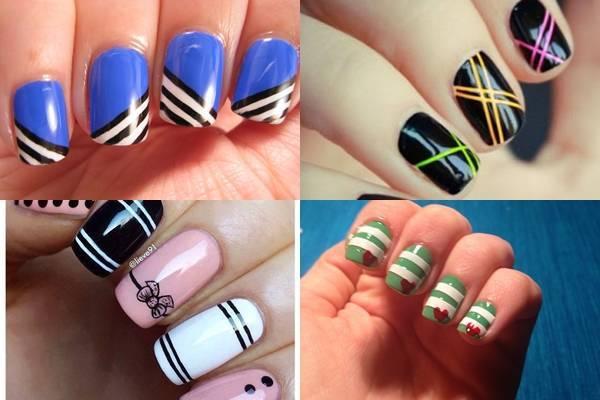 Decoración de uñas con lineas1-tile