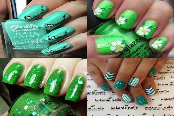 Decoración de uñas verdes1-tile