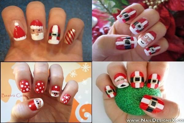 Decoración de uñas de papa noel1-tile