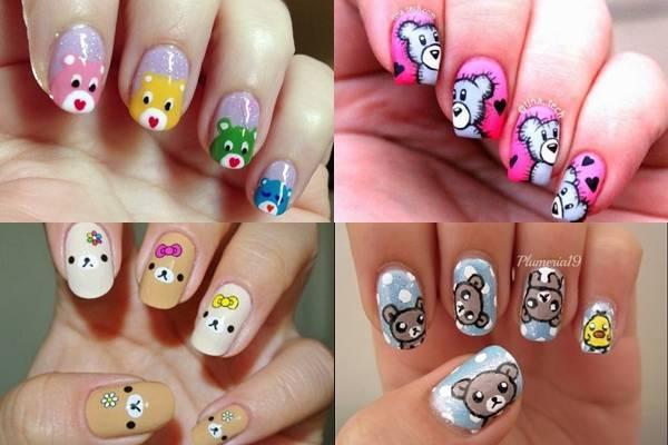 Decoración de uñas con ositos1-tile
