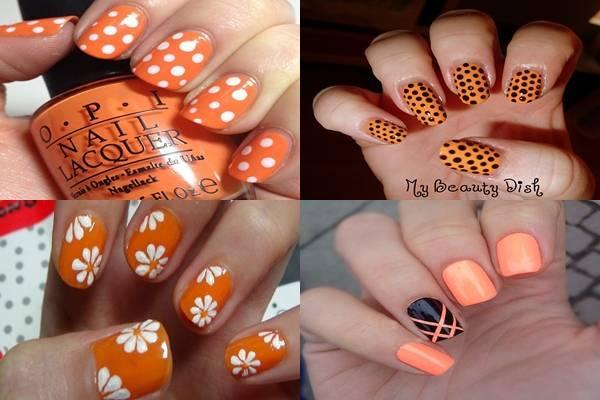 Decoración de uñas en naranja1-tile