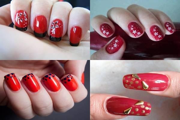 Decoración de uñas fondo rojo1-tile