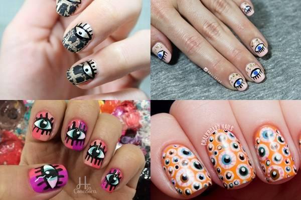 Decoración de uñas con ojos1-tile