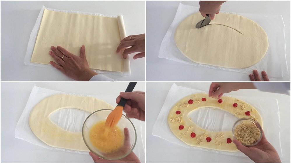 Receta de Roscon de Reyes de Hojaldre paso a paso 1