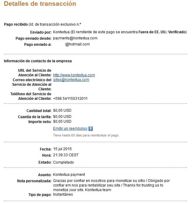 Pago de kontextua,ya van 7,63 €