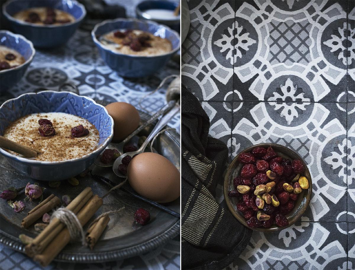 postre natillas con arándanos