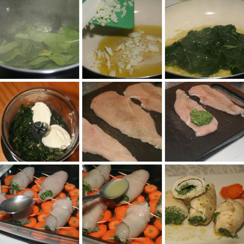 receta pollo con espinacas
