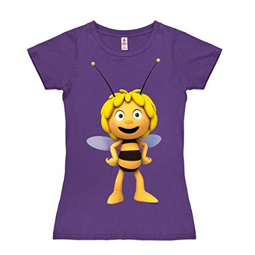 Camiseta para mujer Maya 3D - La Abeja Maya - Die Biene Maja - Maja 3D - de color - Violeta - Diseño original con licencia - LOGOSHIRT, talla S