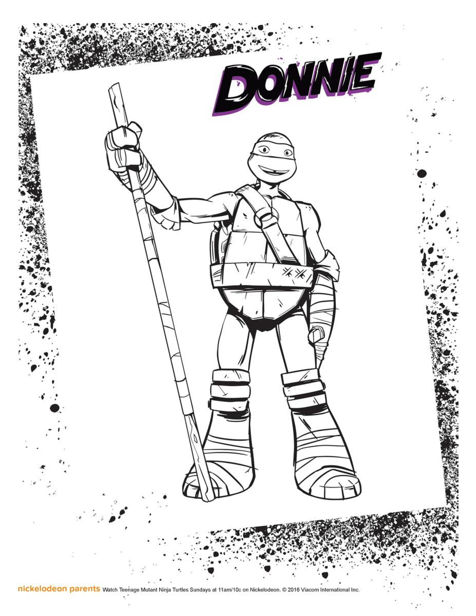 DONATELLO PARA COLOREAR TORTUGA NINJA