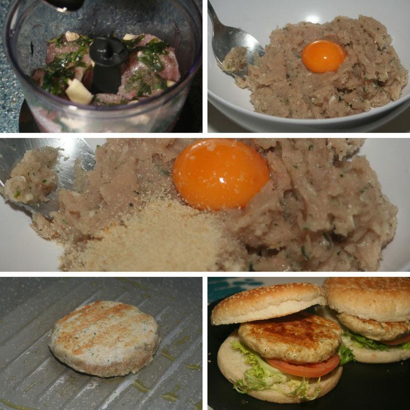 receta hamburguesas de pollo