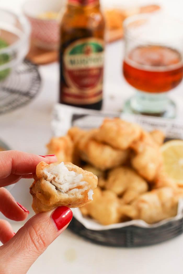 Receta de merluza en tempura del blog Pintando las nubes