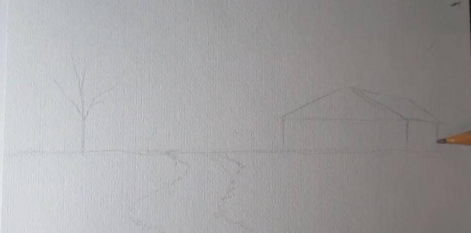 Paso 2 para aprender a dibujar paisajes a lapiz