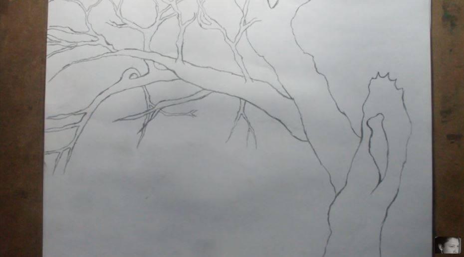 paso 1 para dibujar paisajes japoneses