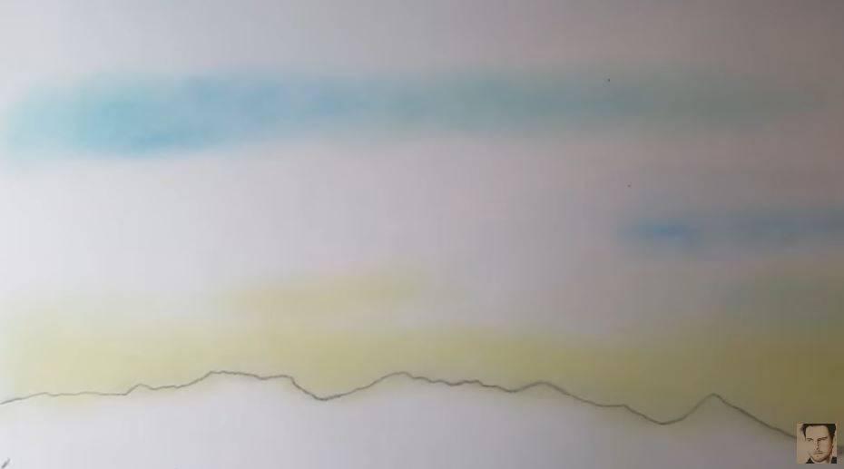 Paso 2 para dibujar atardeceres