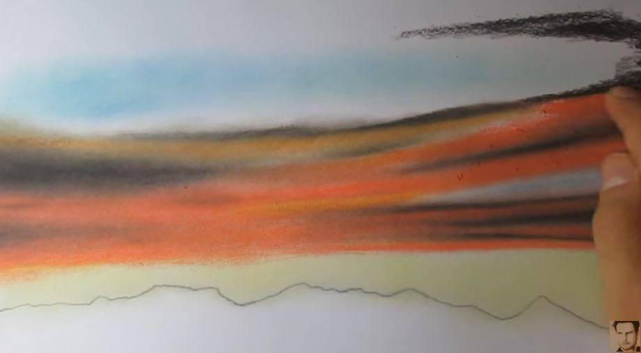 Paso 3 para dibujar atardeceres