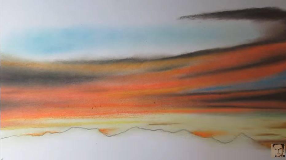 Paso 4 para dibujar atardeceres