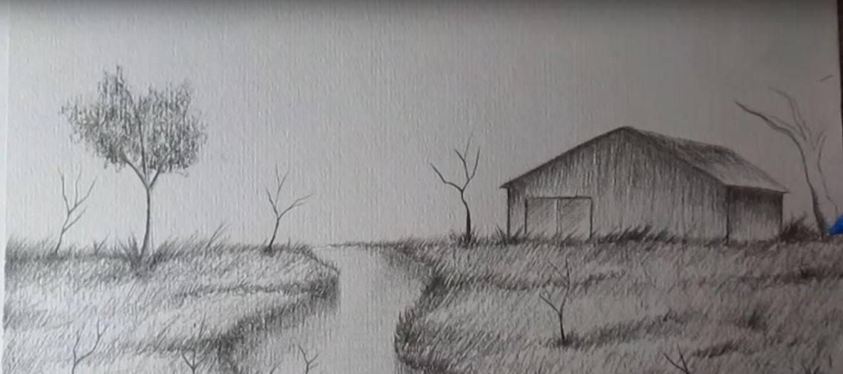 Paso 7 para aprender a dibujar paisajes a lapiz