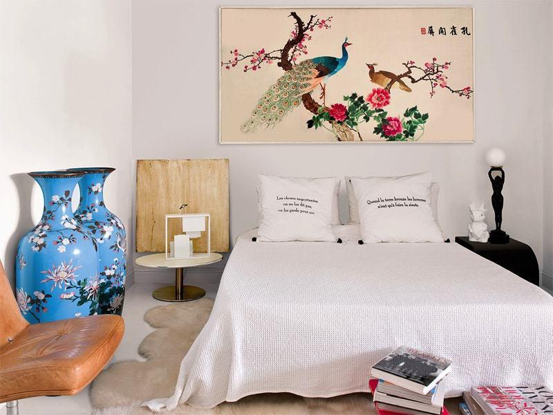 Casa ecléctica y vintage - dormitorio con toques orientales