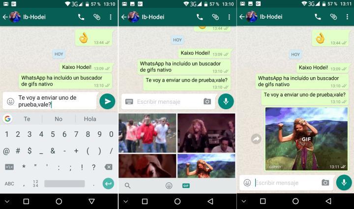 WhatsApp buscador de GIFs Giphy nativo integrado nueva actualización version beta