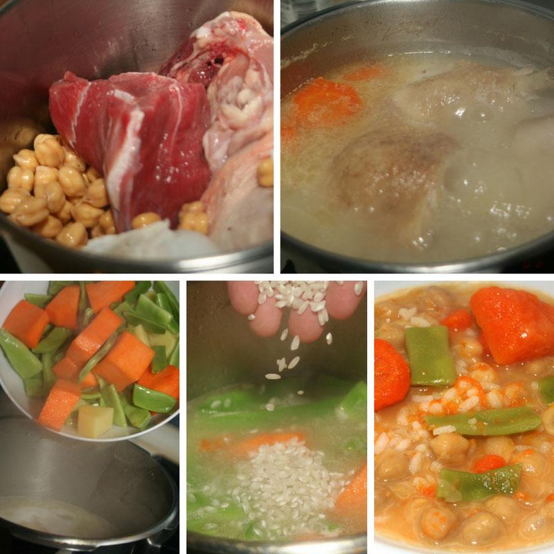 receta sopa de arroz, garbanzos y verduras