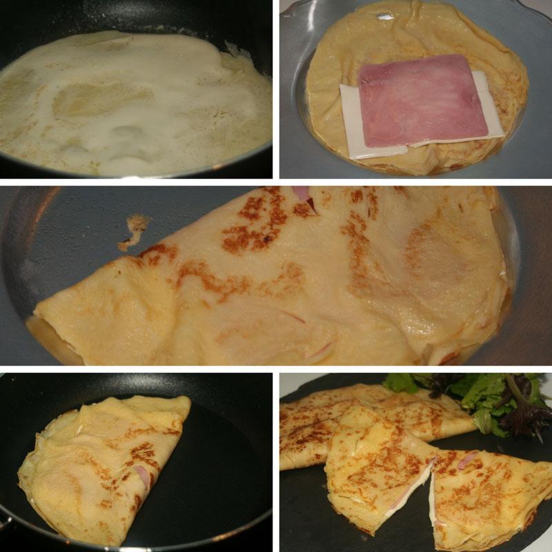 receta crepes de jamon y queso