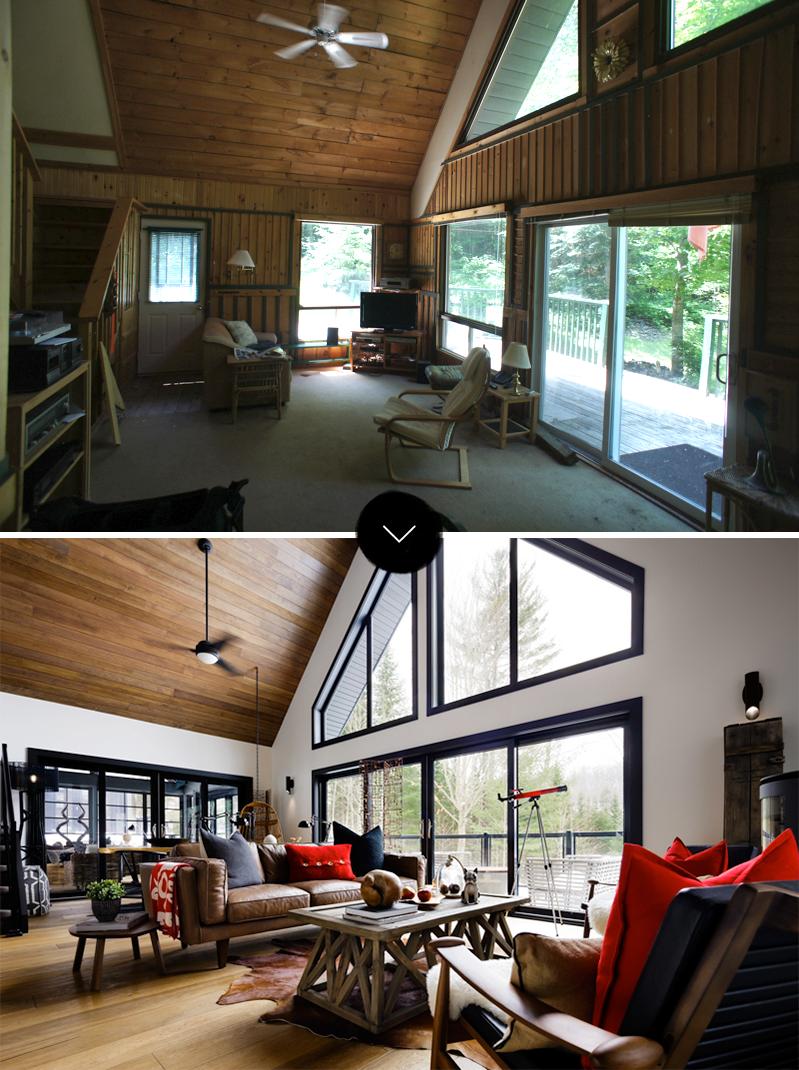 Salón con estilo rústico 