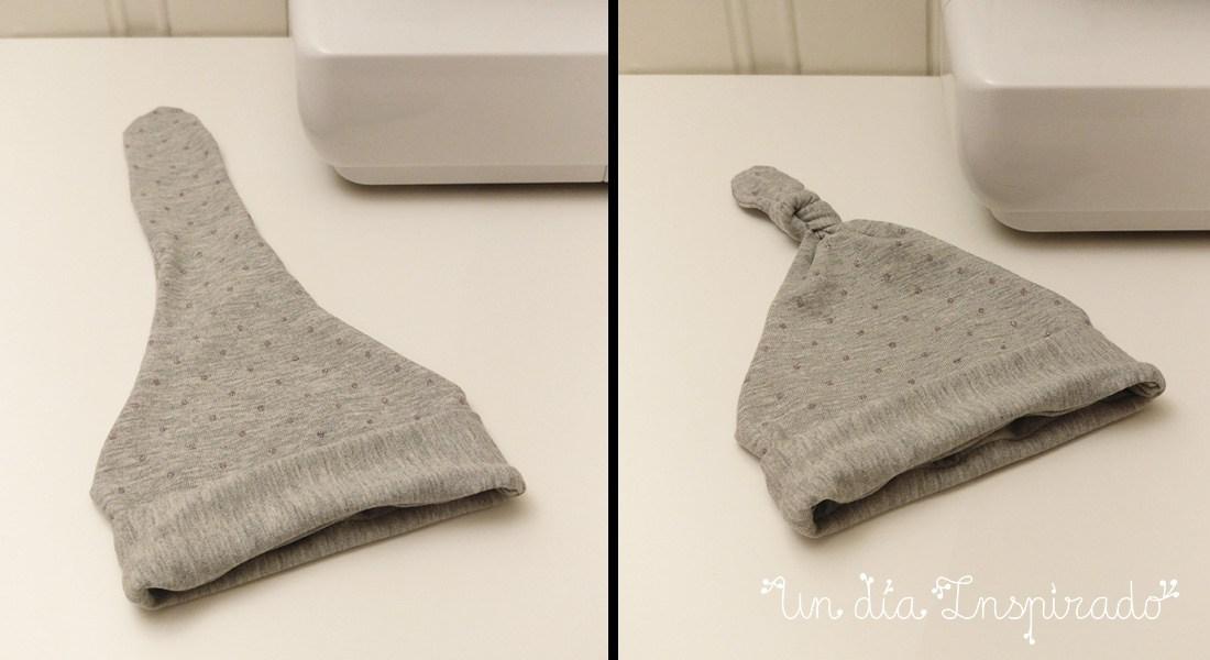 Gorro con nudo para recién nacido