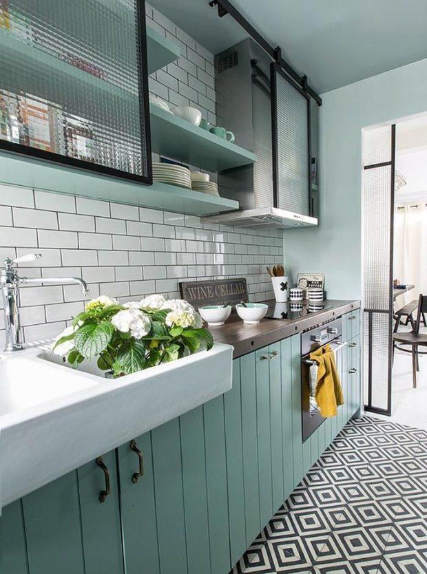 turquoise kitchen