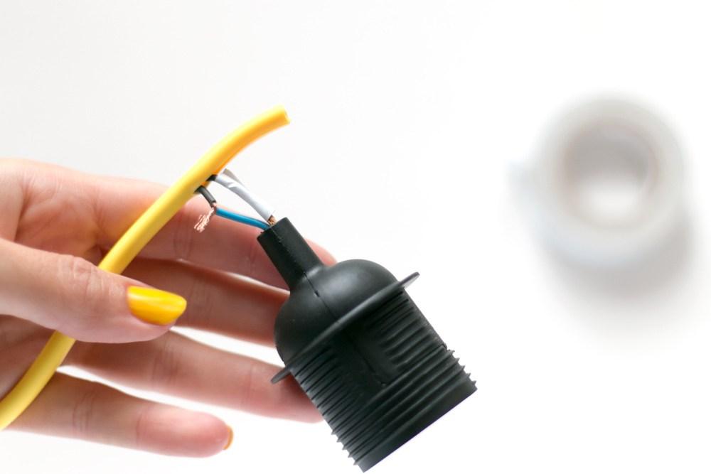 DIY Lámpara geométrica, casquillo